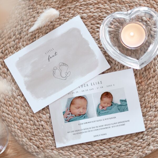 Geburtskarte Little Feet