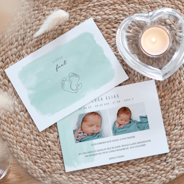 Geburtskarte Little Feet