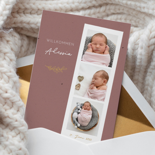 Geburtskarte Vintage