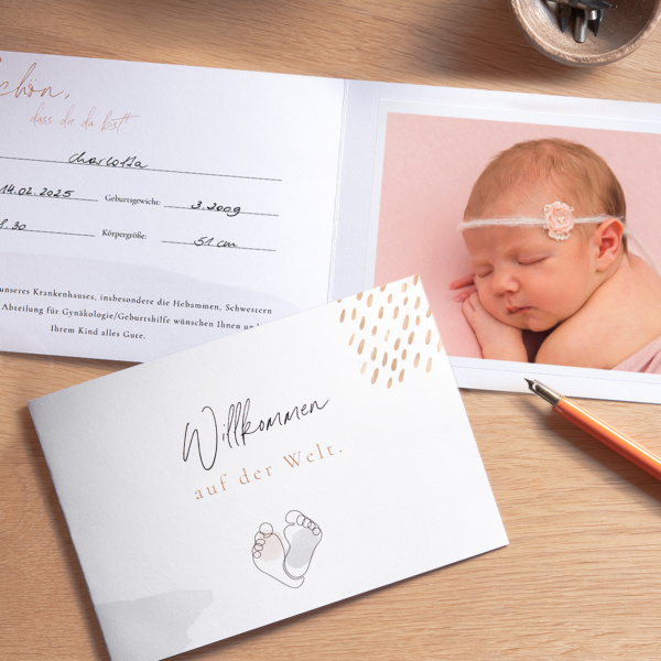 Willkommensgeschenk: Bild für eure Glückwunschkarte